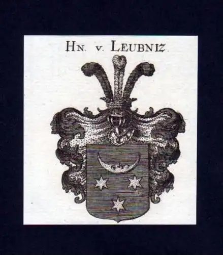 Herren v. Leubniz Leubnitz Kupferstich Wappen