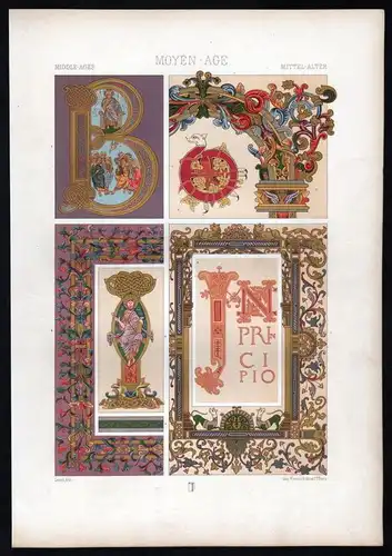 Middle Ages ornament ornaments color Lithograph chromo litho