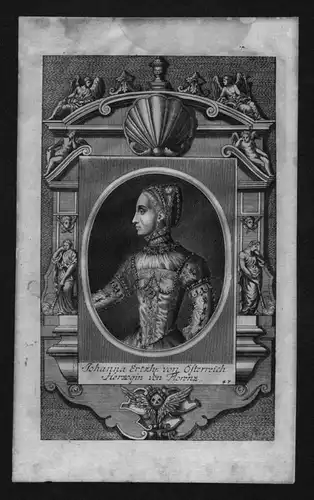 Johanna von Österreich Herzogin Florenz engraving Kupferstich Portrait