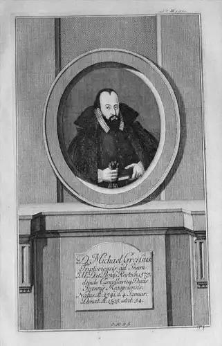 Michael Grass d. Ältere Rostock Portrait  gravure
