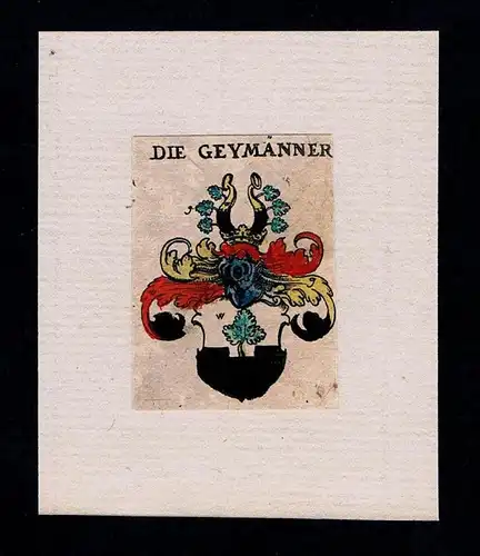 von Geymänner Geimänner Wappen coat of arms heraldry Heraldik Kupferstich