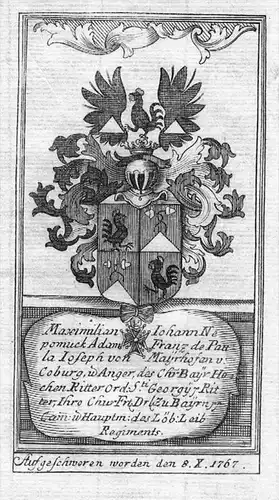 Mayrhofen-Coburg-Anger Wappen Kupferstich