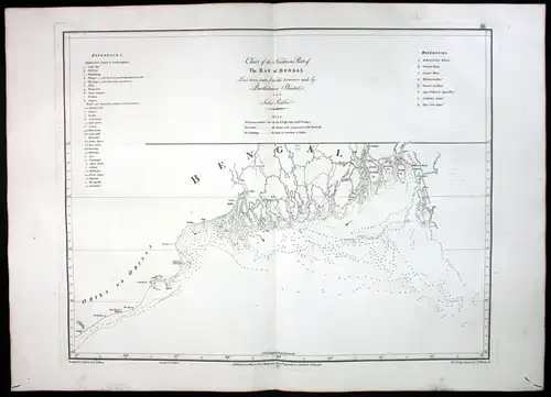 Chart of the Northern Part of the Bay of Bengal - Kalkutta Kolkata Bengal India sea map Karte Mannevillette Ne
