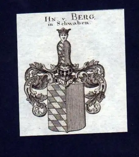 Herren v. Berg in Schwaben Kupferstich Wappen
