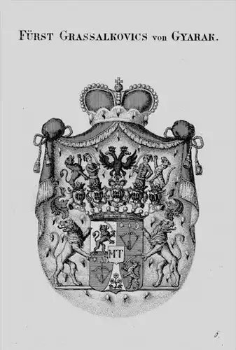 Grassalkovics Gyarak Wappen coat of arms heraldry Heraldik Kupferstich