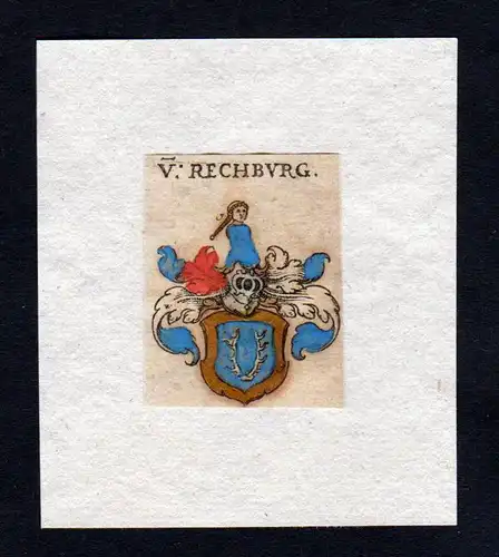 17. Jh Rechberg Wappen coat of arms heraldry Heraldik Kupferstich