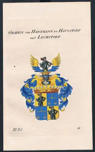 Grafen Hartmann Haugstorf Lechstorf Wappen Kupferstich Genealogie