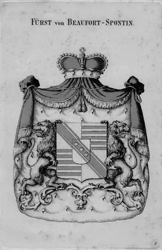 Beaufort Spontin Wappen coat of arms heraldry Heraldik crest Kupferstich