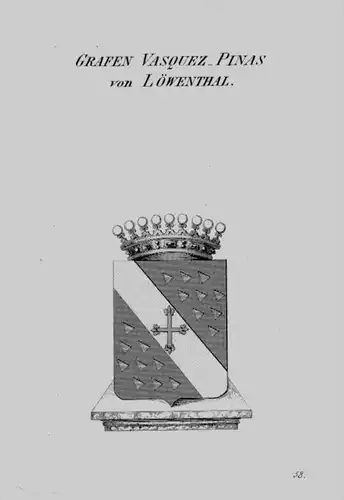 Vasquez Pinas Wappen Adel coat of arms heraldry Heraldik crest Kupferstich