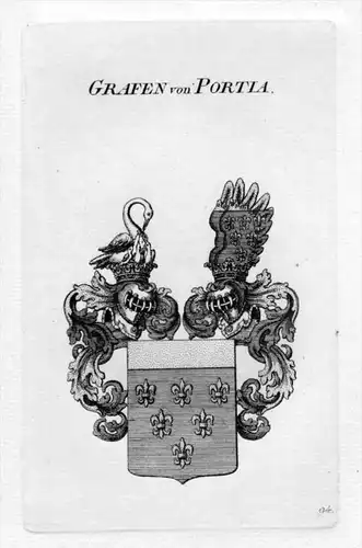 Porcia Porzia Portia Adel Wappen coat of arms heraldry Heraldik Kupferstich