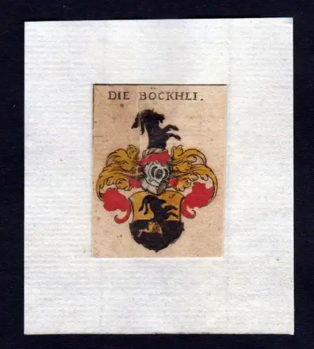 17. Jh Böckli Böckhli Wappen coat of arms heraldry Heraldik Kupferstich