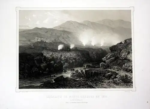 Localite de Monte Cerboli en 1818 - Montecerboli Toskana Toscana Italia veduta Ansicht Lithographie Litho