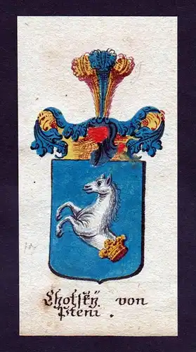 Chotsky von Pteni Böhmen Wappen coat of arms Manuskript