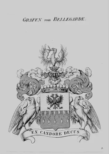 Bellegarde Wappen Adel coat of arms heraldry Heraldik crest Kupferstich