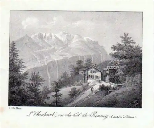 Oberhasli Col de Brünig Schweiz Lithographie