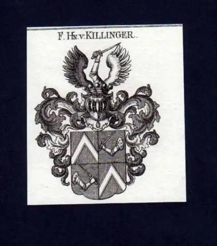 Freiherren v. Killinger Kupferstich Wappen
