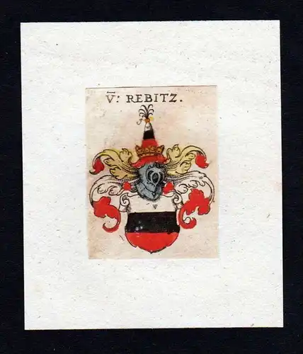 h. von Rebitz Wappen coat of arms heraldry Heraldik Kupferstich