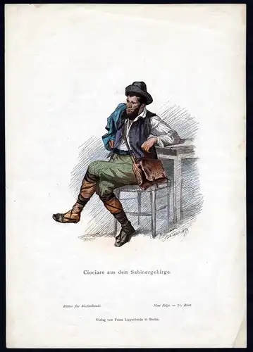 Ciociare aus dem Sabinergebirge - Abruzzen Italien Italy Tracht Trachten costumes Grafik graphic