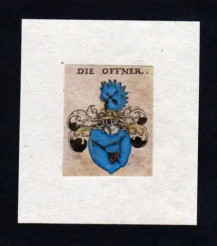 h. Offner Wappen coat of arms heraldry Heraldik  Kupferstich
