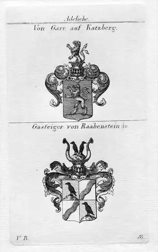 Garr / Gasteiger - Wappen Adel coat of arms heraldry Heraldik Kupferstich