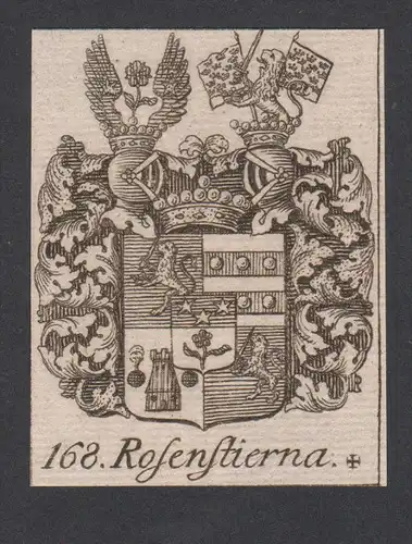 Rosenstierna Wappen vapen coat of arms Genealogie Heraldik Kupferstich