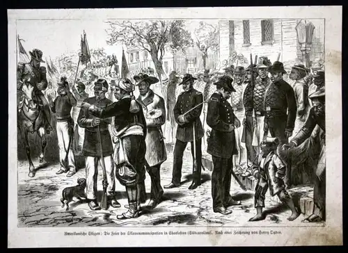 Amerikanische Skizzen die Feier der Sklavenemancipation in Charleston (Südcarolina) - Emanzipations Proklamat