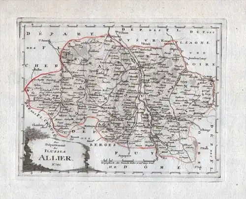 Das Departement des Flusses Allier Nr. 785 - Allier Moulins Montlucon Vichy Montmarault Lapalisse - carte grav