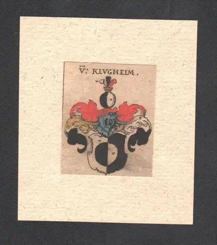 . von Klugheim Wappen coat of arms heraldry Heraldik Kupferstich