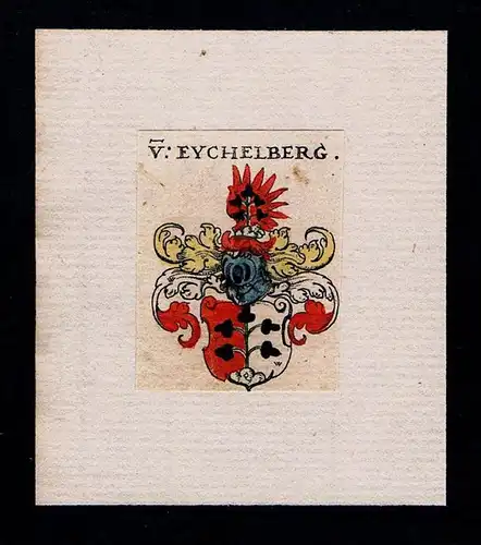. - von Euchelberg Wappen Adel coat of arms heraldry Heraldik Kupferstich