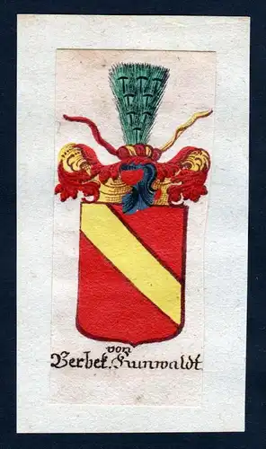 Berbeck von Kunwald Böhmen Wappen coat of arms Manuskript