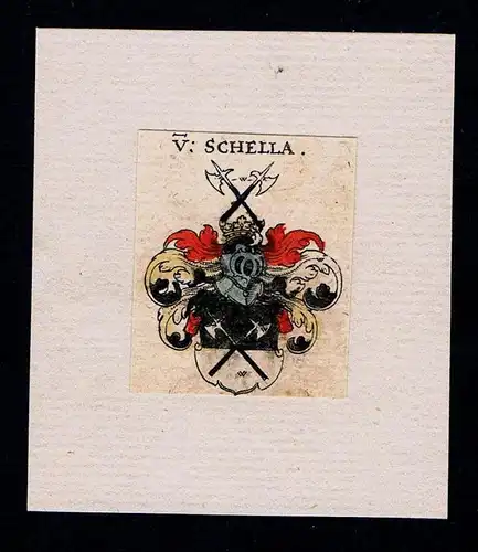 . - von Schella Wappen Adel coat of arms heraldry Heraldik  Kupferstich
