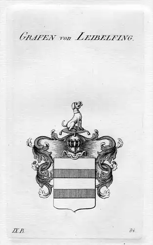 Leibelfing - Wappen Adel coat of arms heraldry Heraldik Kupferstich