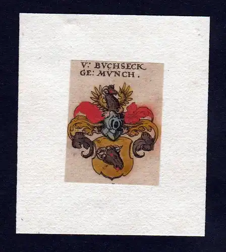h. Buchseck ge. Münch coat of arms heraldry Kupferstich