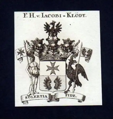 Freiherren v. Jacobi-Klödt Kupferstich Wappen