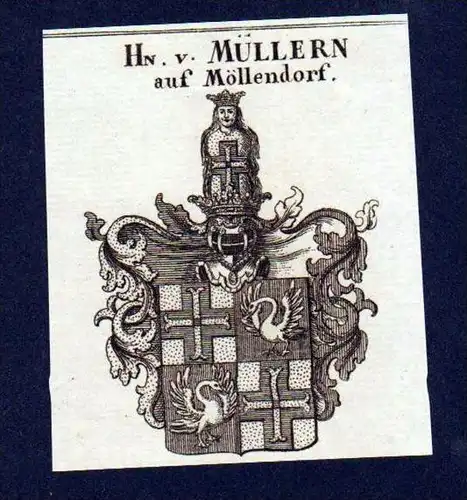 Herren von Müllern Möllendorf Kupferstich Wappen coat of arms Heraldik