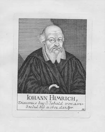 Johann Himrich Diakon St. Sebald Sebalduskirche Nürnberg Portrait