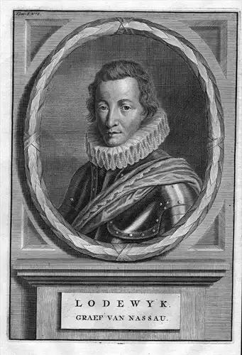 Ludwig von Nassau-Dillenburg Feldherr engraving Kupferstich Portrait