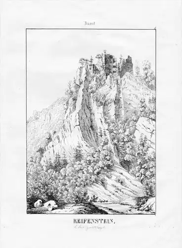 Ruine Rifenstein Kanton Basel Landschaft Schweiz Lithographie Suisse