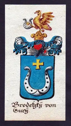 Brodetzky von Cury Böhmen Wappen coat of arms Manuskript