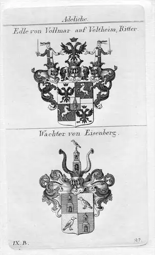 Vollmar Wachter - Wappen Adel coat of arms heraldry Heraldik Kupferstich