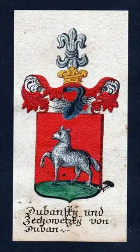 h. Dubansky von Duban Böhmen Zechowetzky Wappen coat of arms Manuskript
