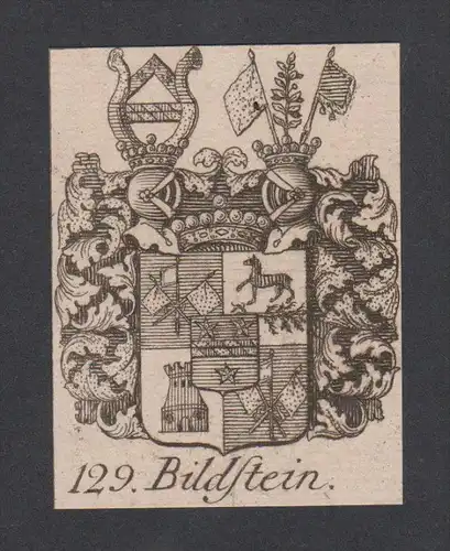 Bildstein Wappen vapen coat of arms Genealogie Heraldik Kupferstich