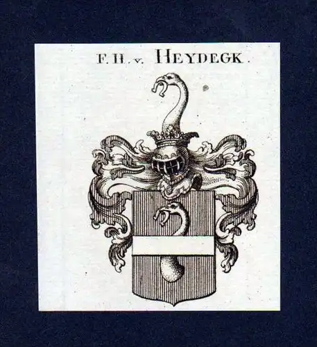 Freiherren von Heydegk Kupferstich Wappen engraving Heraldik crest