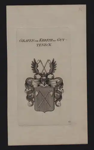 - Grafen von Kreith zu Gutteneck Wappen coat of arms Genealogie Kupferstich