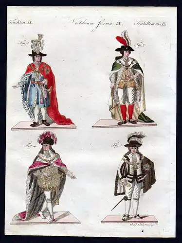 Ritter Andreas Orden Ritterorden Tracht costume Bertuch Kupferstich antique print