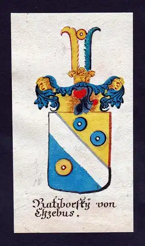 Ratiboretzky von Ekzebus Raciborz Böhmen Wappen coat of arms Manuskript