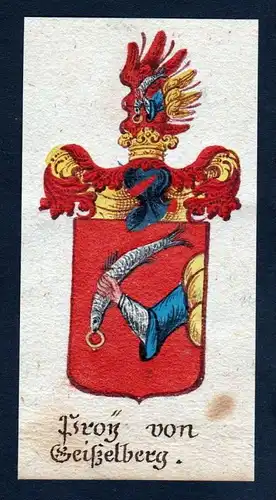 h. Proy von Geißelberg Böhmen Broy Geiselberg Wappen coat arms Manuskript