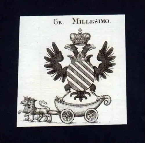 Grafen Millesimo Heraldik Kupferstich Wappen