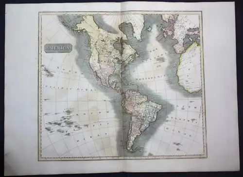 America - America North South continent Amerika map Karte Thomson Kupferstich