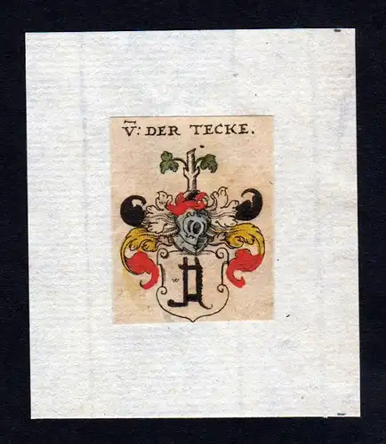 17. Jh der Tecke Wappen coat of arms heraldry Heraldik Kupferstich